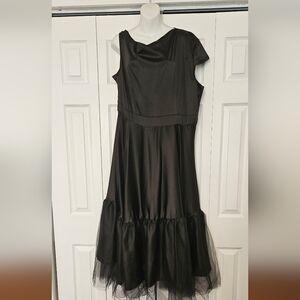 NWOT XPlus Black Satin/Tulle Dress